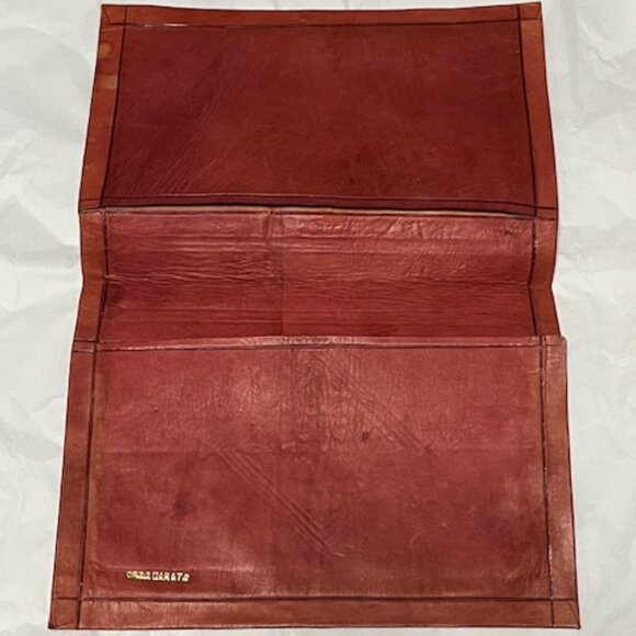 VTG Leather Book Notebook Cover Protector Gold Leaf Designs 7.25"x10" - Picture 7 of 16